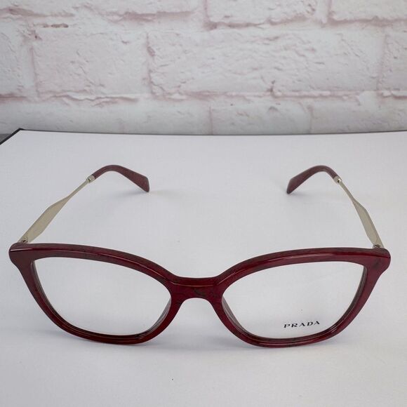 Prada PR 02ZV Glasses 52-17 Marble Red - Picture 1 of 3